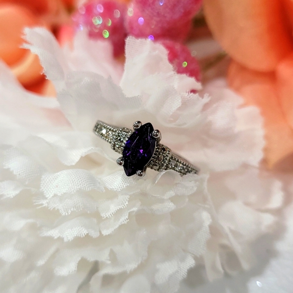 Purple crystal Lia Sophia Ring